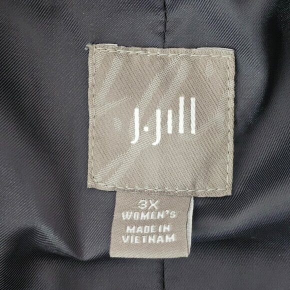 J. Jill Women Charcoal Gray Vest Faux Fur Trim Western Viking Cabin Size 3X Boho - Picture 7 of 10